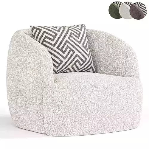Gwyneth Ivory Boucle Swivel Chair by CB2