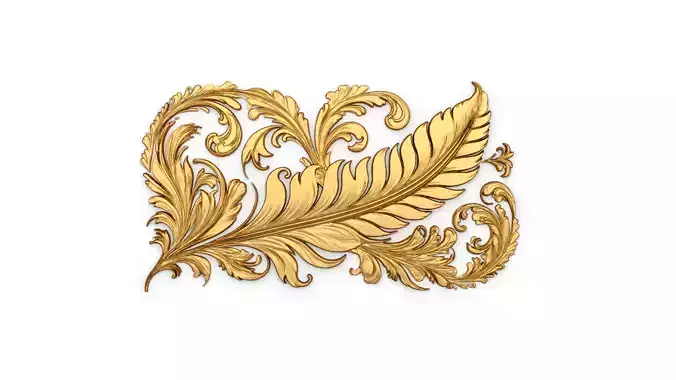 feather decor set wall mural 10 3D model