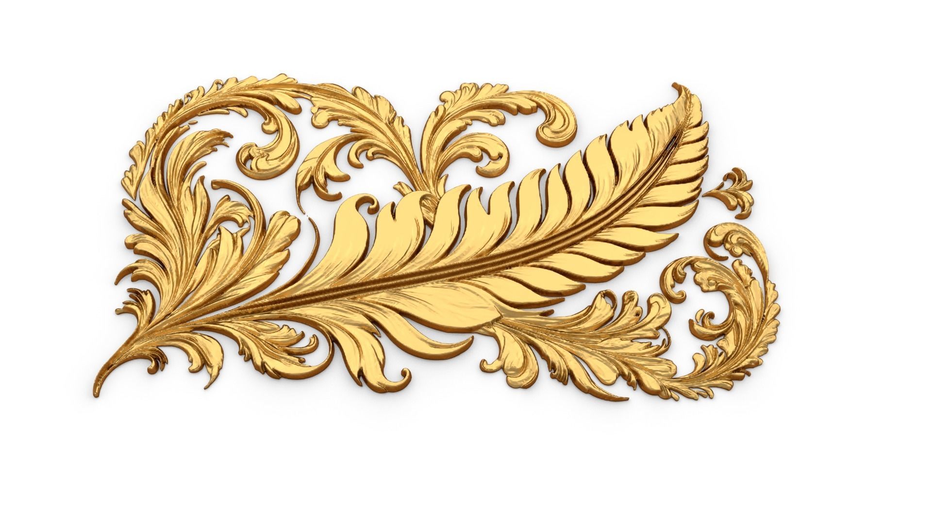 feather decor set wall mural 10 3D model_3