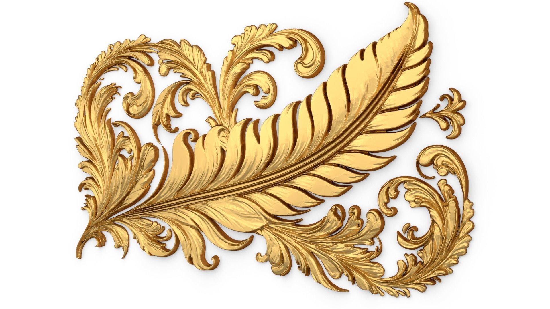 feather decor set wall mural 10 3D model_2