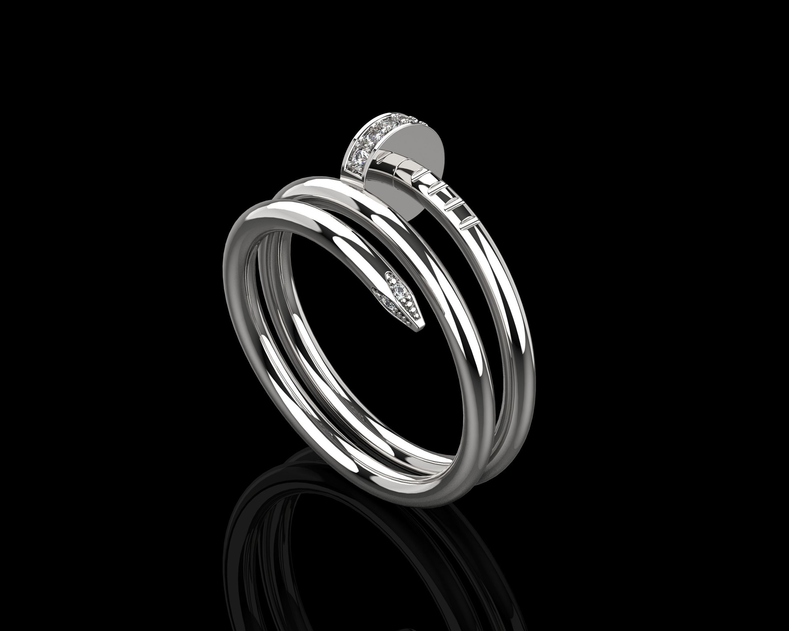 Juste un Clou ring double 17 Size N169 3D print model_23