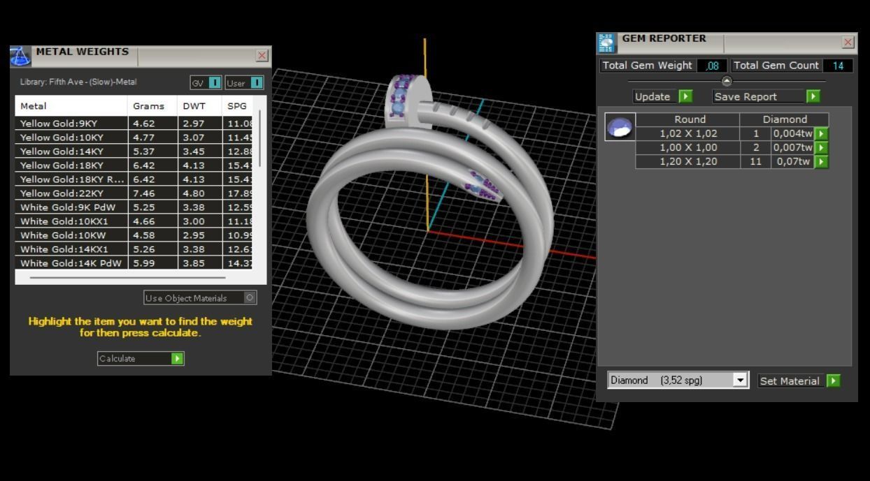 Juste un Clou ring double 17 Size N169 3D print model_9