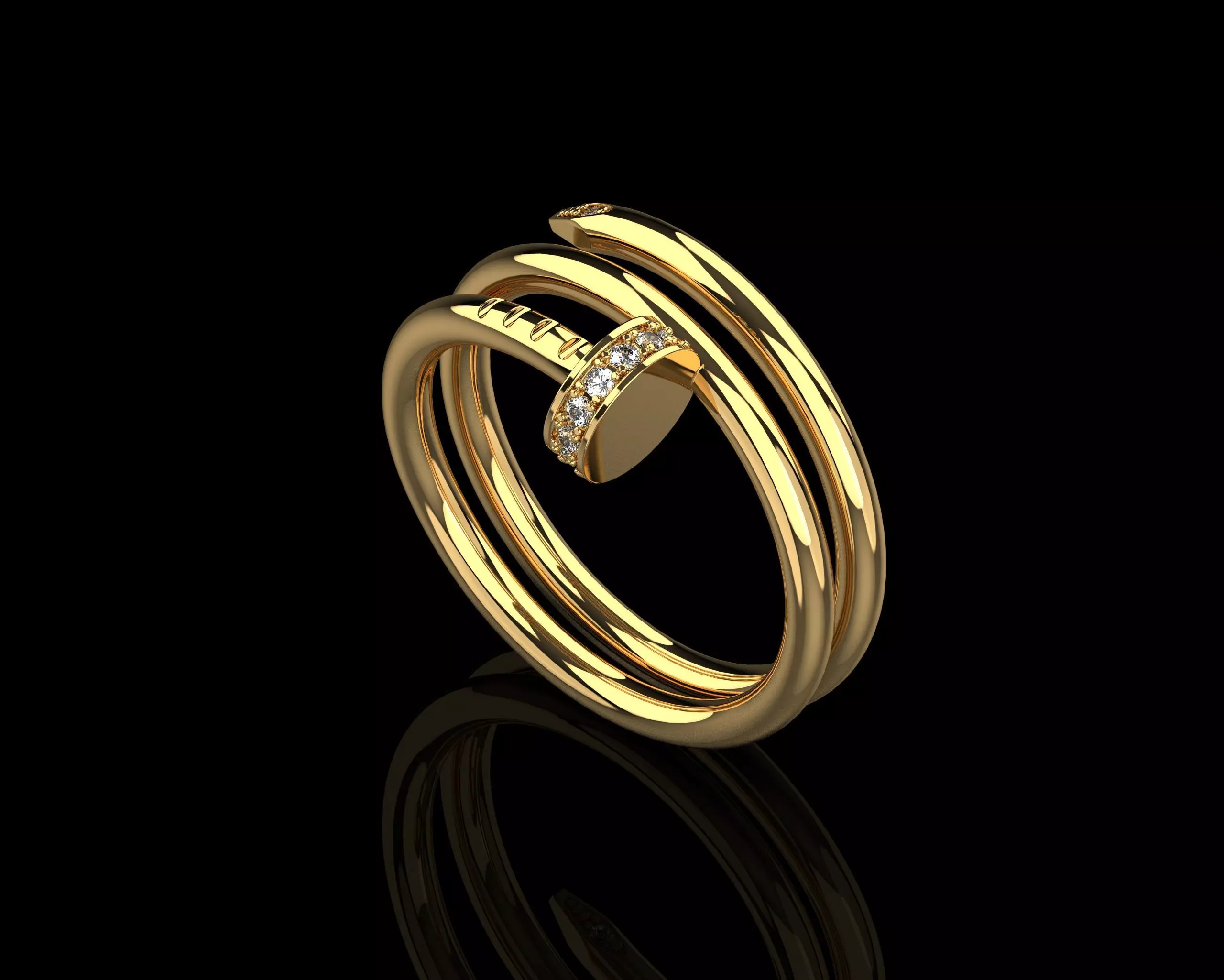 Juste un Clou ring double 17 Size N169 3D print model_0