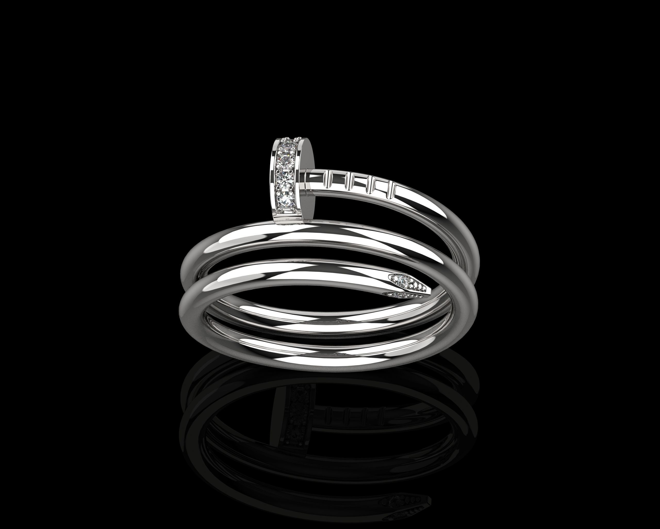 Juste un Clou ring double 17 Size N169 3D print model_24