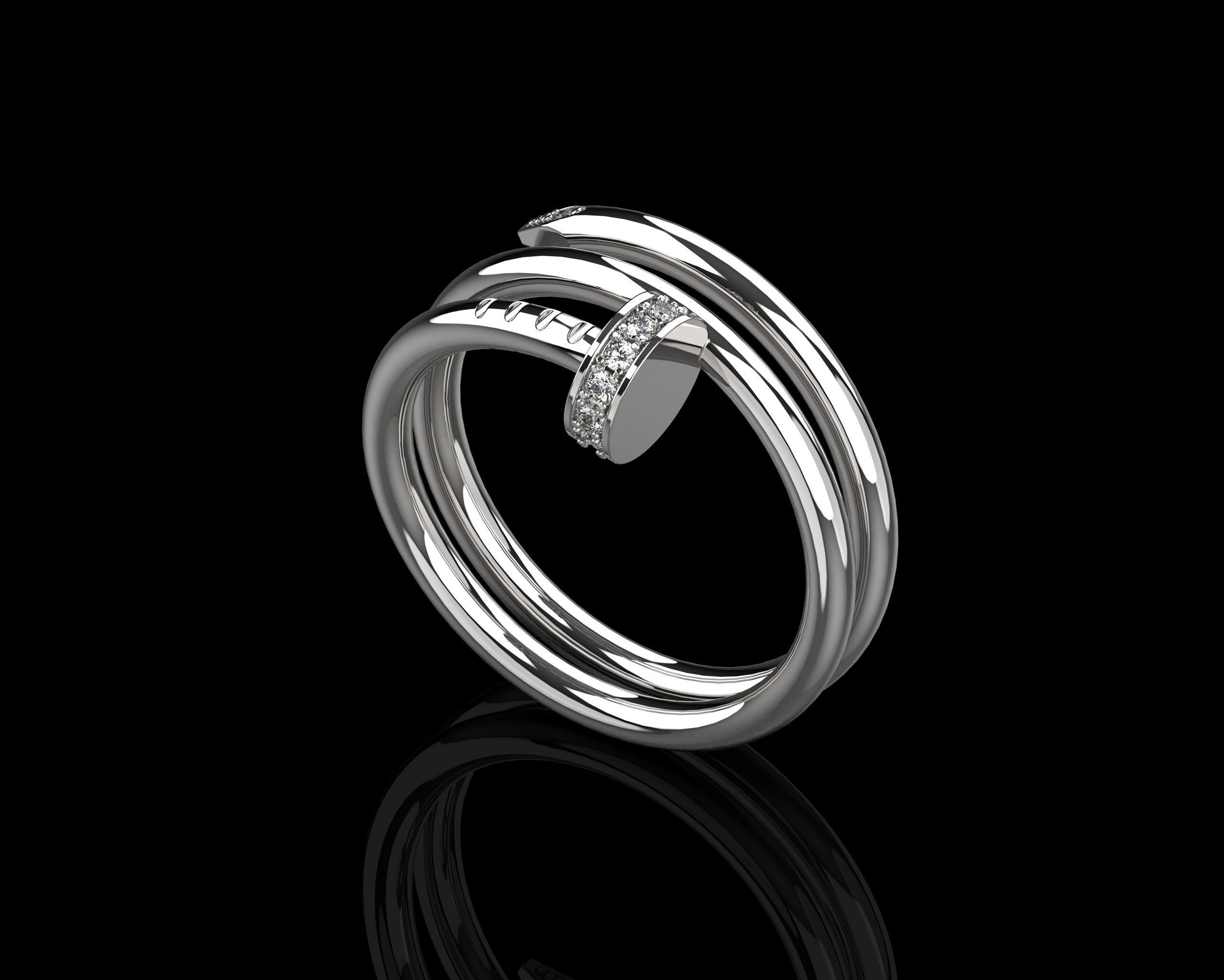 Juste un Clou ring double 17 Size N169 3D print model_20