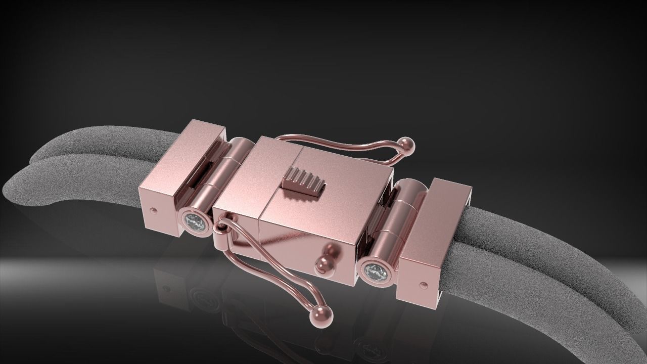 Printable clasp-box for bracelet  12mm STL  3D print model_5