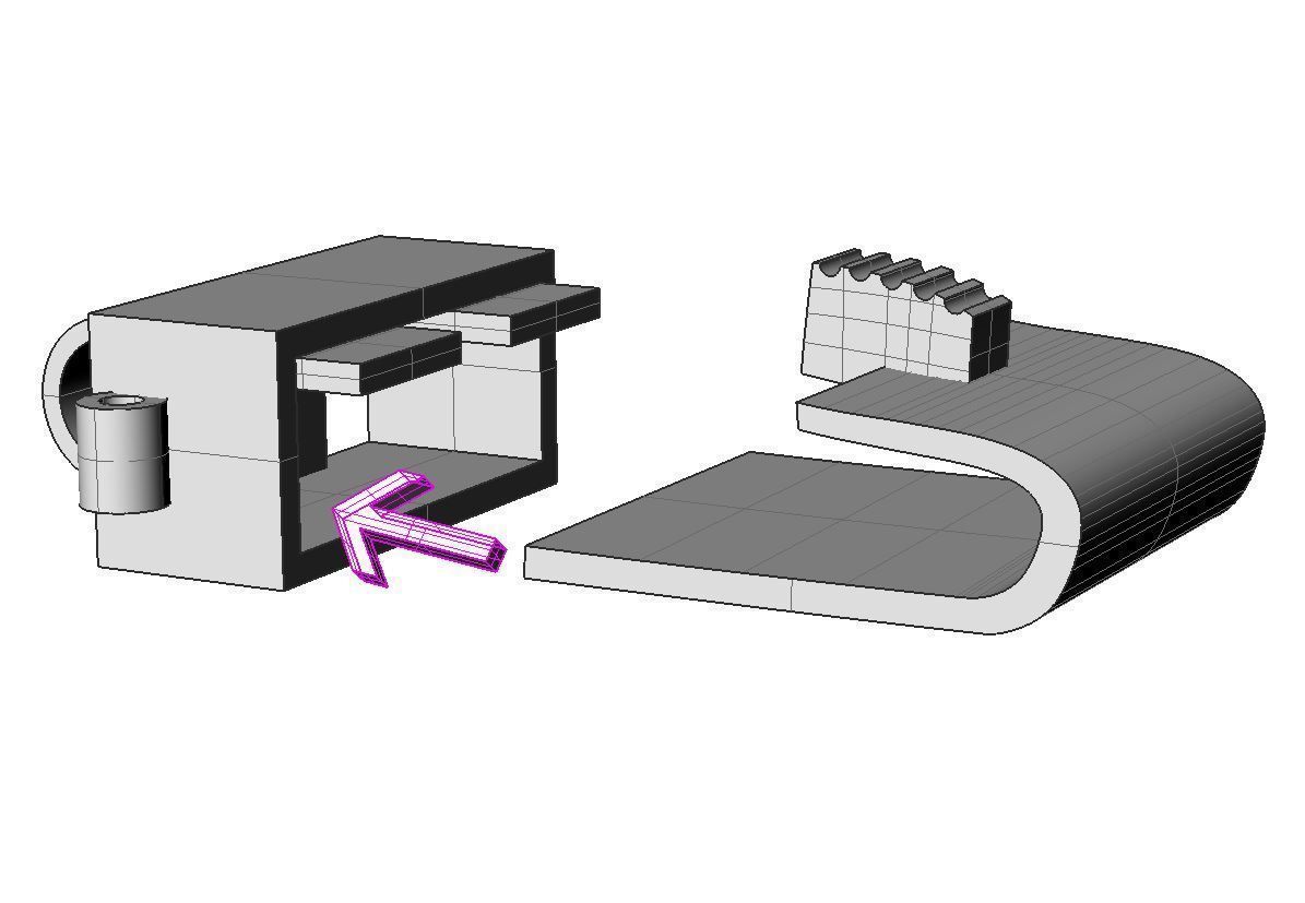 Printable clasp-box for bracelet  12mm STL  3D print model_8