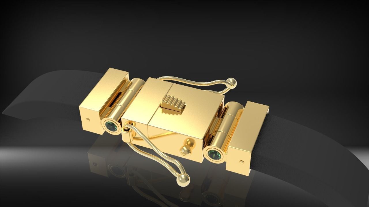 Printable clasp-box for bracelet  12mm STL  3D print model_6