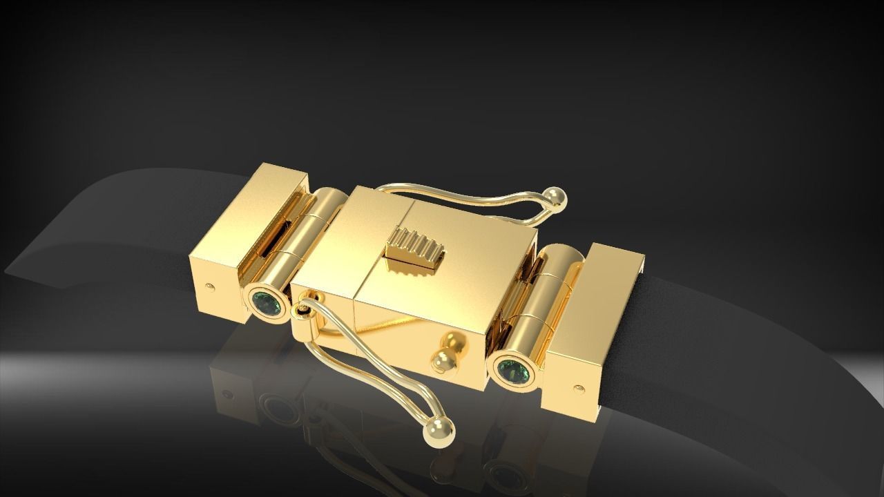 Printable clasp-box for bracelet  12mm STL  3D print model_20