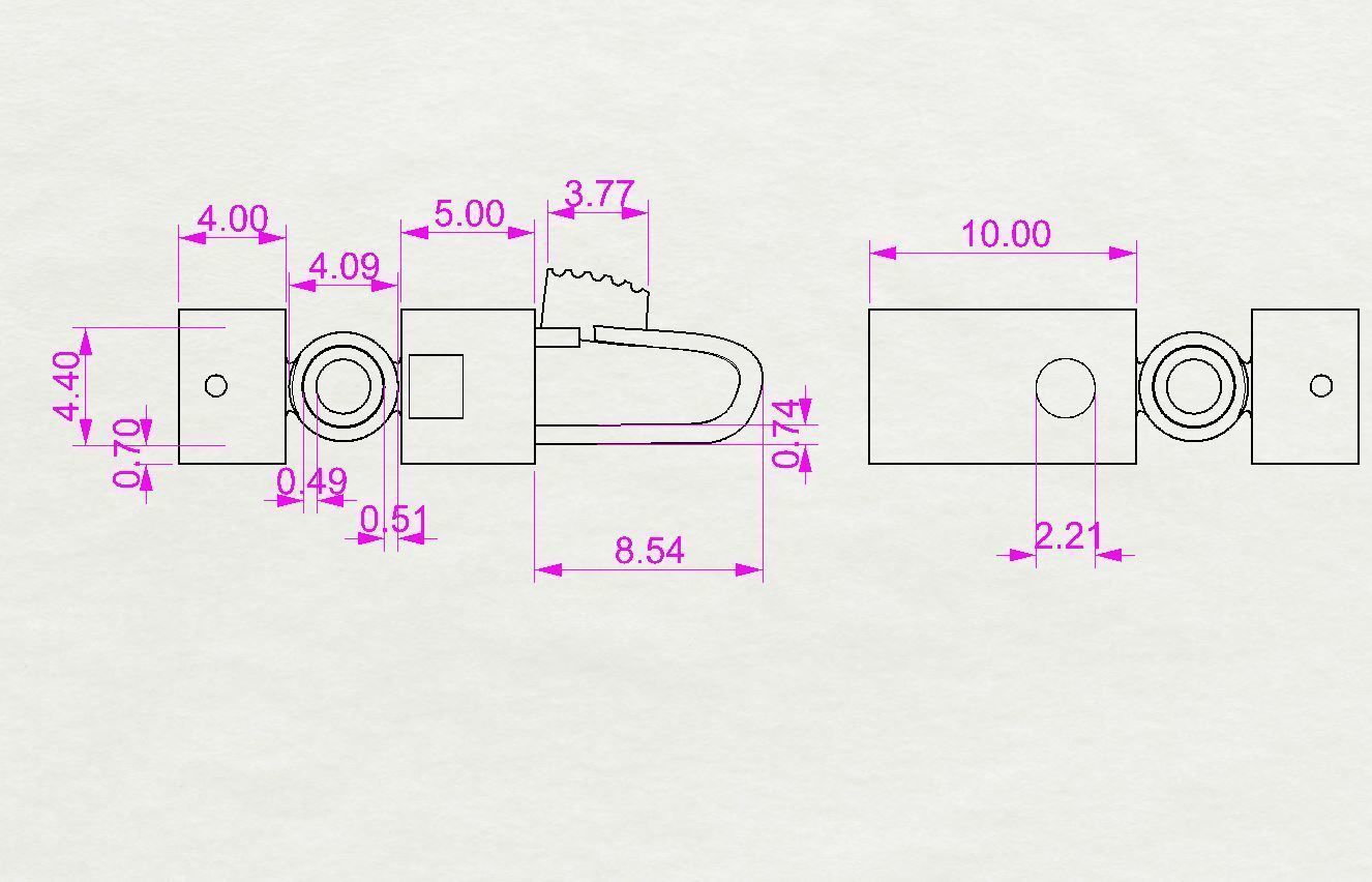 Printable clasp-box for bracelet  12mm STL  3D print model_2