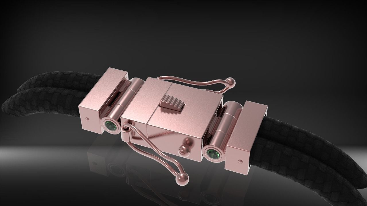 Printable clasp-box for bracelet  12mm STL  3D print model_4