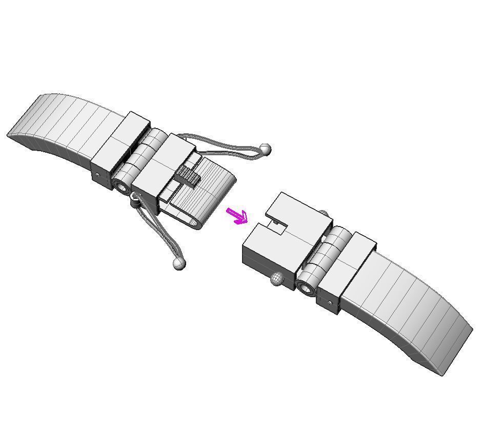 Printable clasp-box for bracelet  12mm STL  3D print model_17