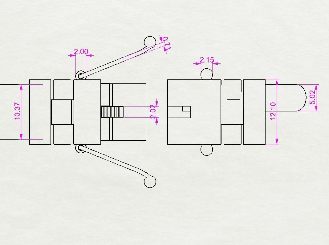 Printable clasp-box for bracelet  12mm STL  3D print model_3