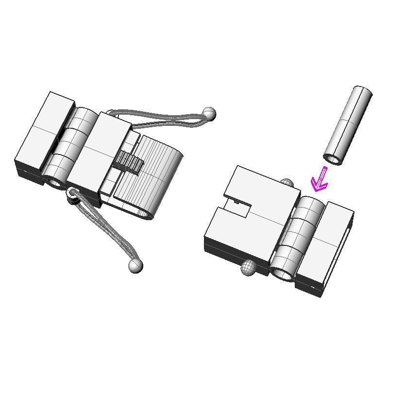 Printable clasp-box for bracelet  12mm STL  3D print model_14