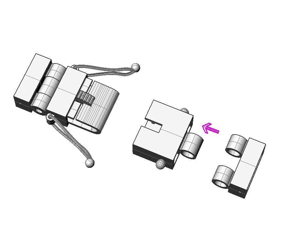 Printable clasp-box for bracelet  12mm STL  3D print model_13
