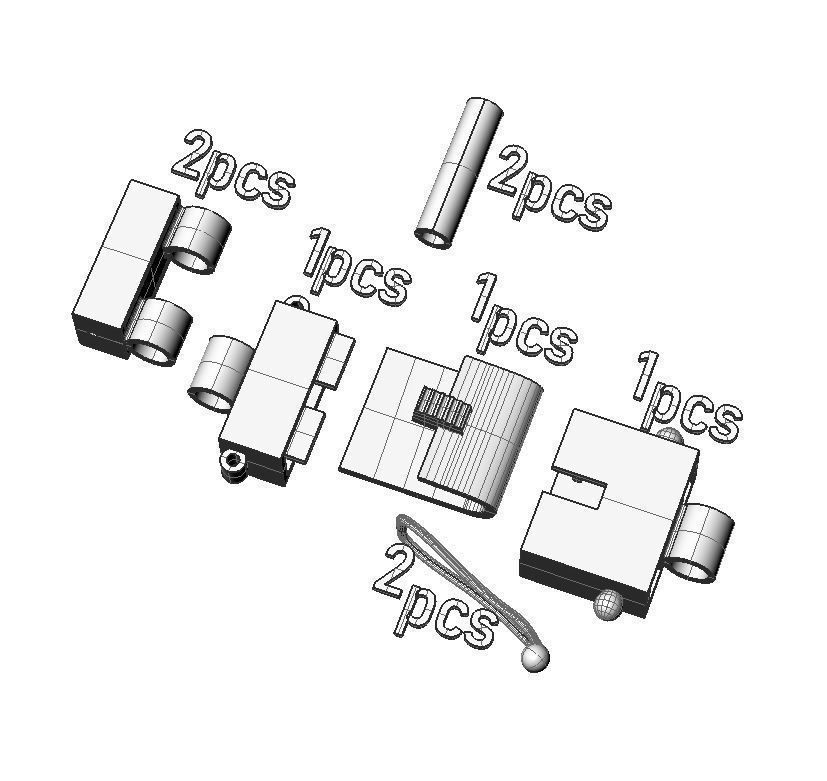 Printable clasp-box for bracelet  12mm STL  3D print model_7