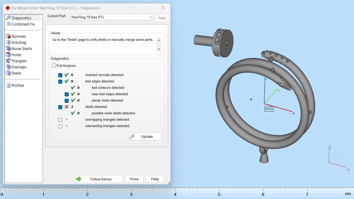 Juste un Clou ring double 19 Size N171 3D print model_10