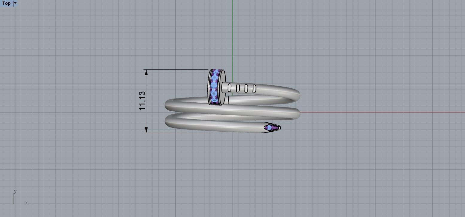 Juste un Clou ring double 20 Size N172 3D print model_8