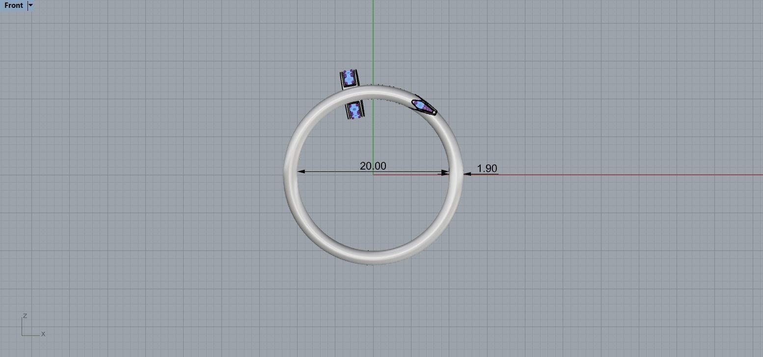 Juste un Clou ring double 20 Size N172 3D print model_7