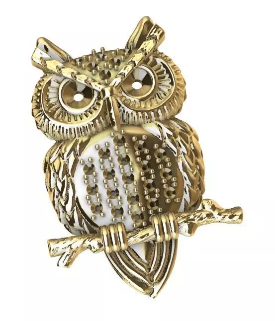 Owl Pendant - Dije Buho 3D print model_4