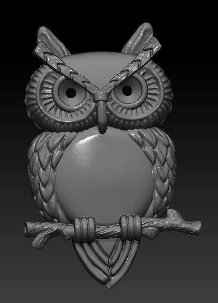 Owl Pendant - Dije Buho 3D print model_7