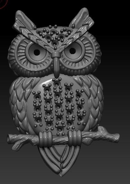 Owl Pendant - Dije Buho 3D print model_6