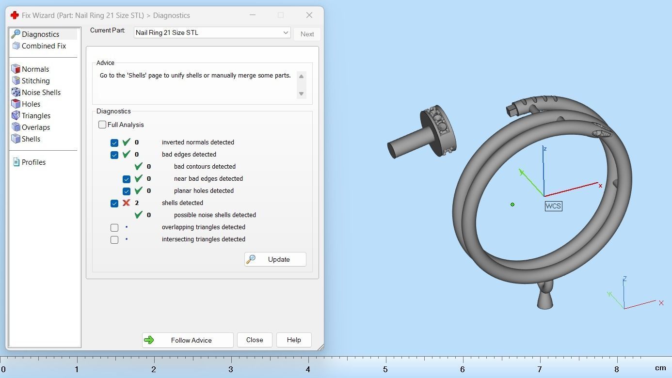 Juste un Clou ring double 21 Size N173 3D print model_10