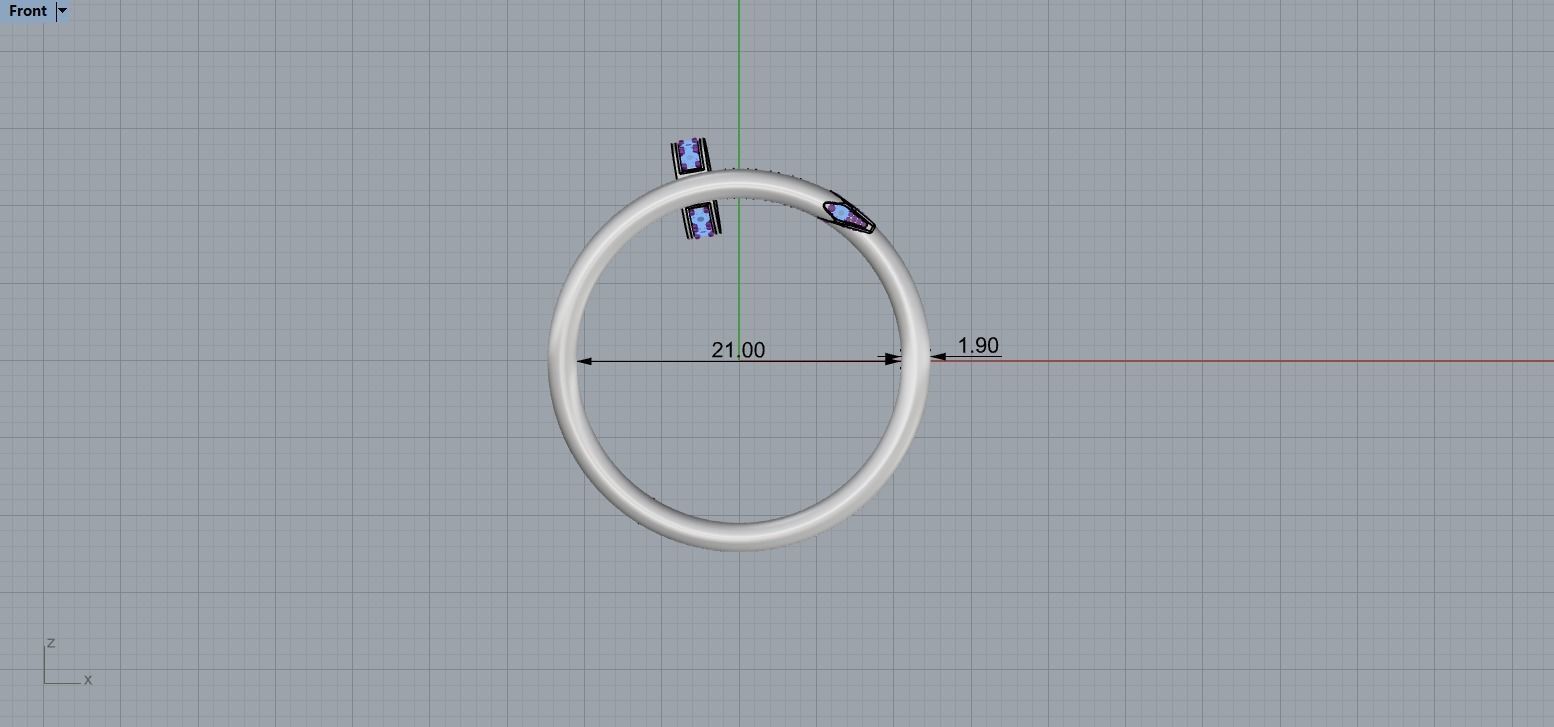 Juste un Clou ring double 21 Size N173 3D print model_7