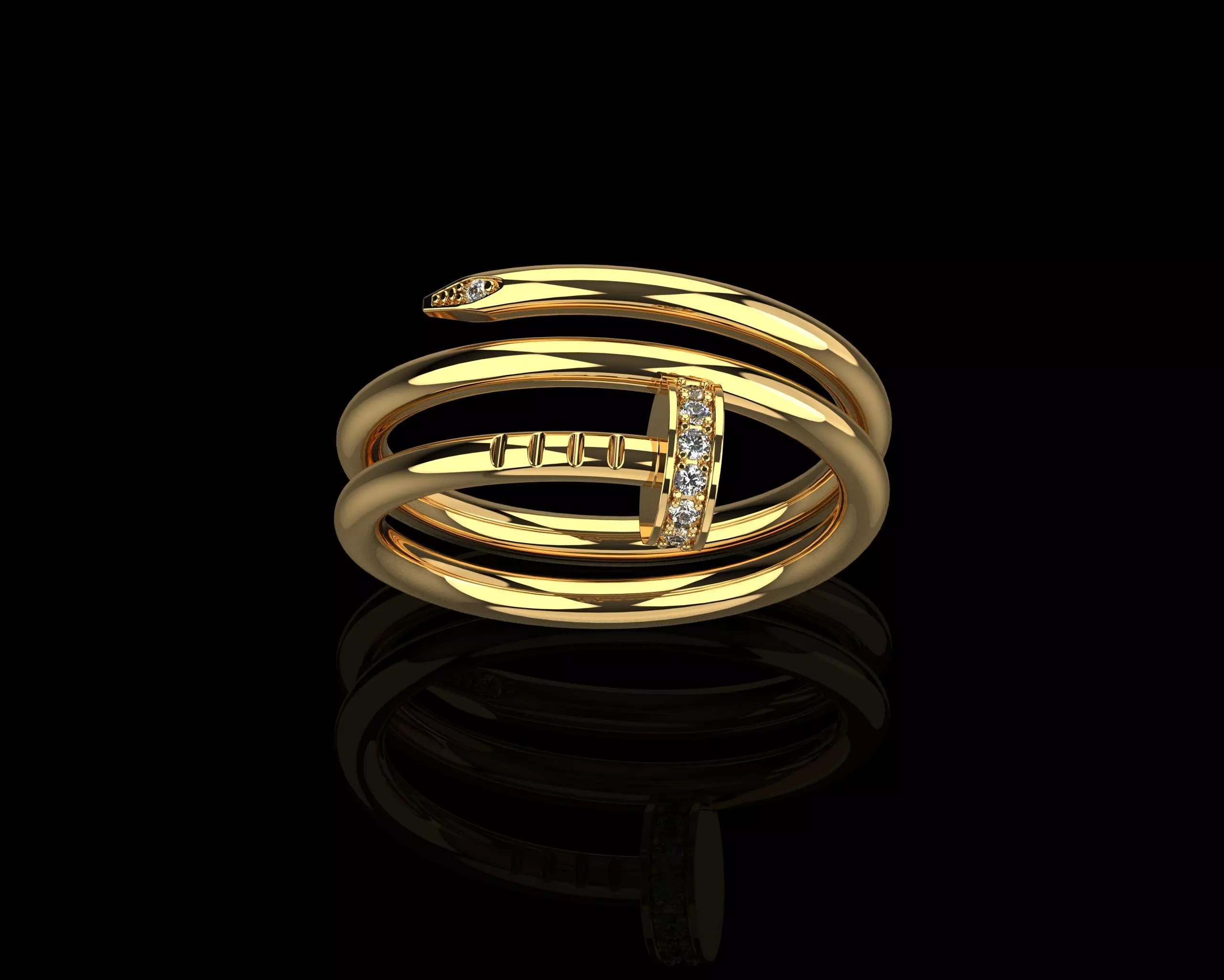 Juste un Clou ring double 21 Size N173 3D print model_0