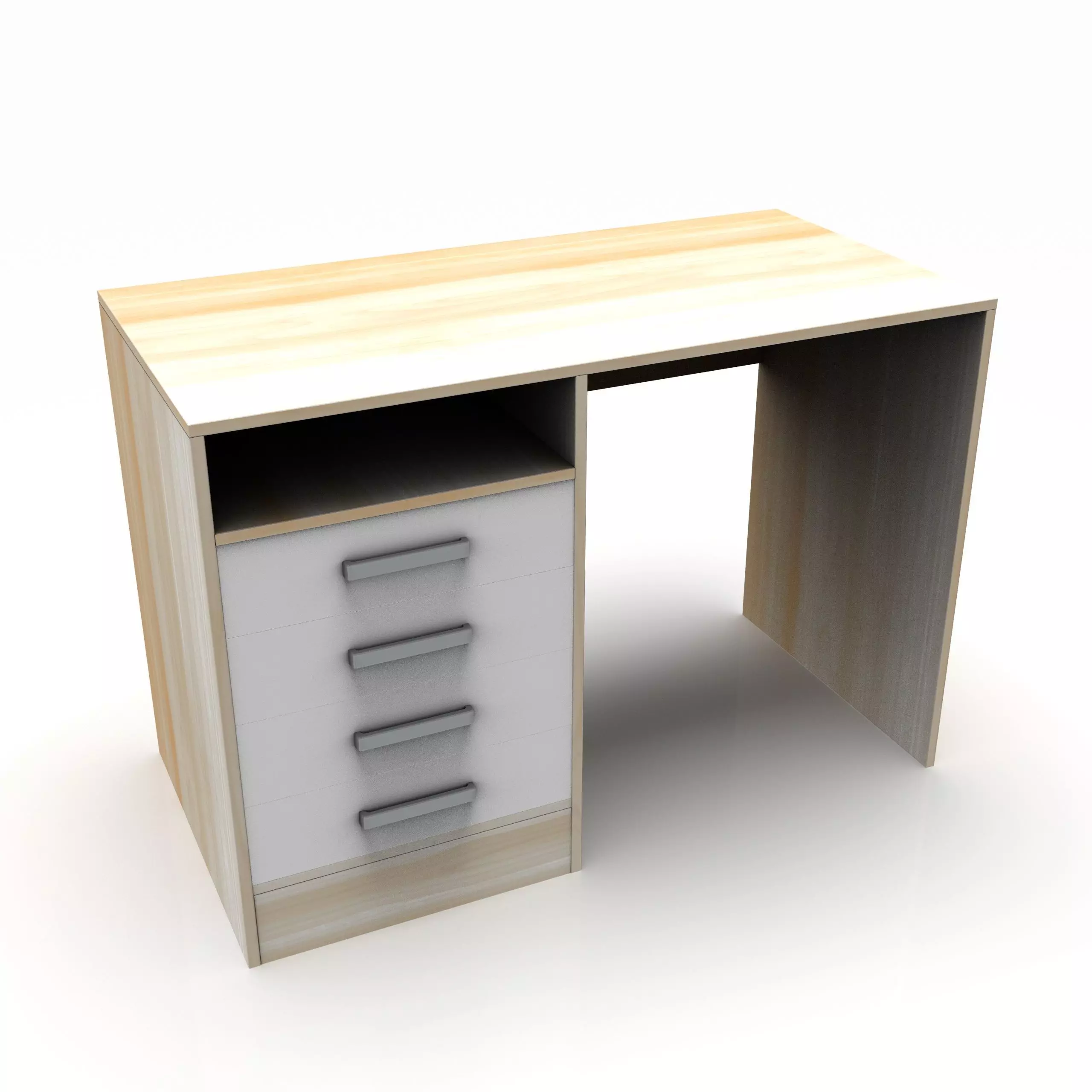 Desk table with drawers Low-poly 3D model