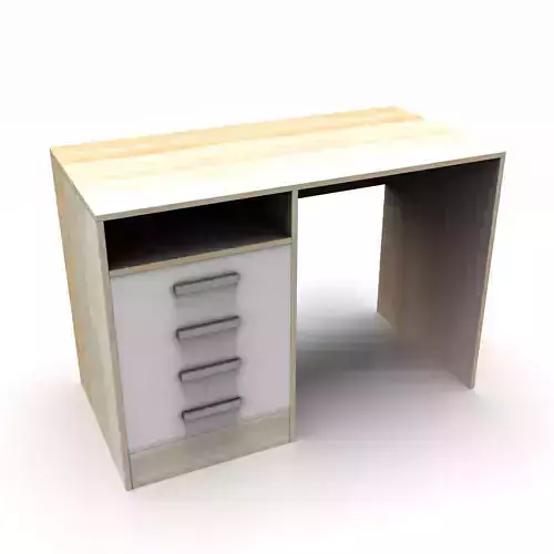 Desk table with drawers Low-poly 3D model