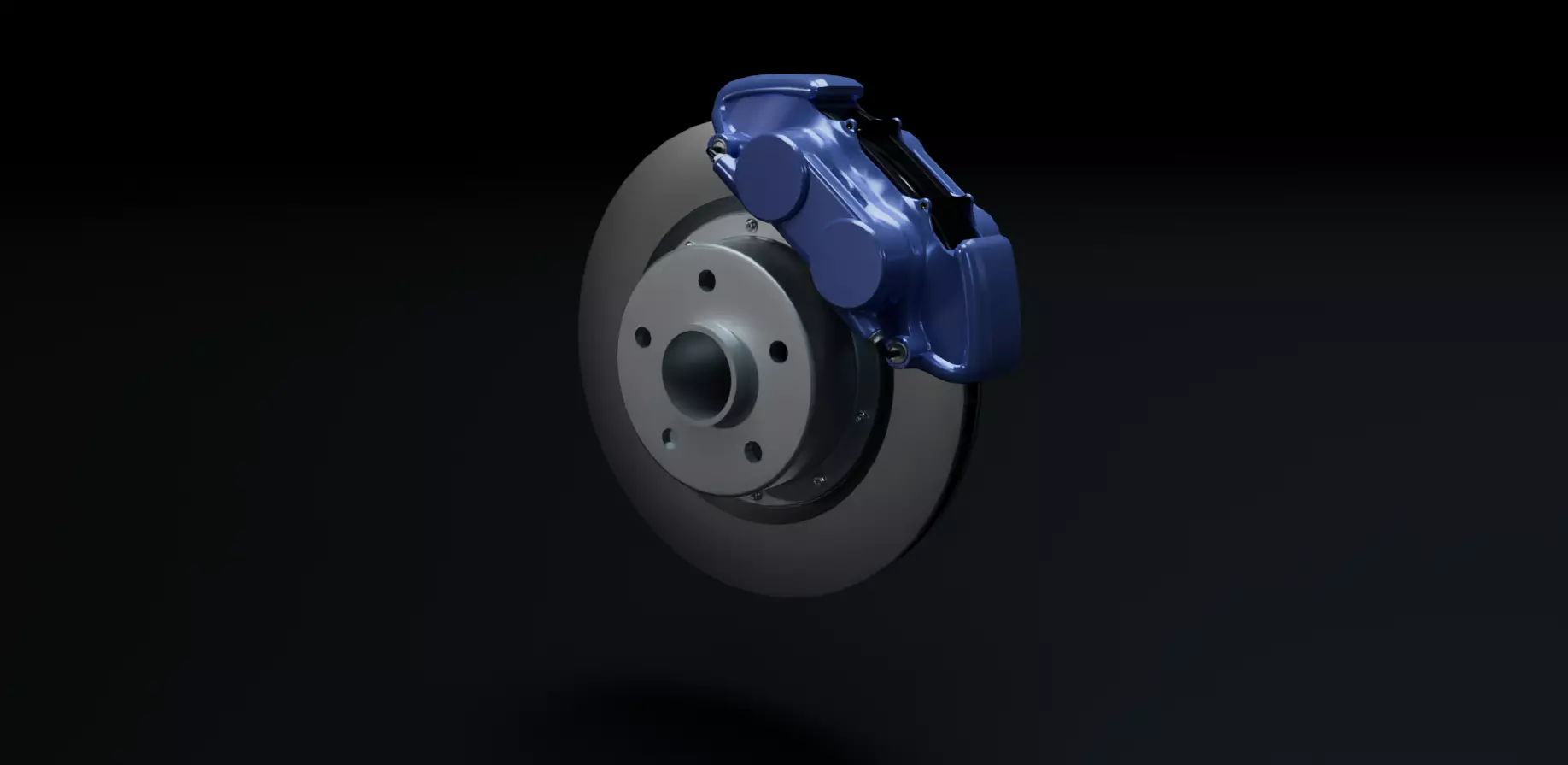 4 piston sport disc brakes Low-poly 3D model