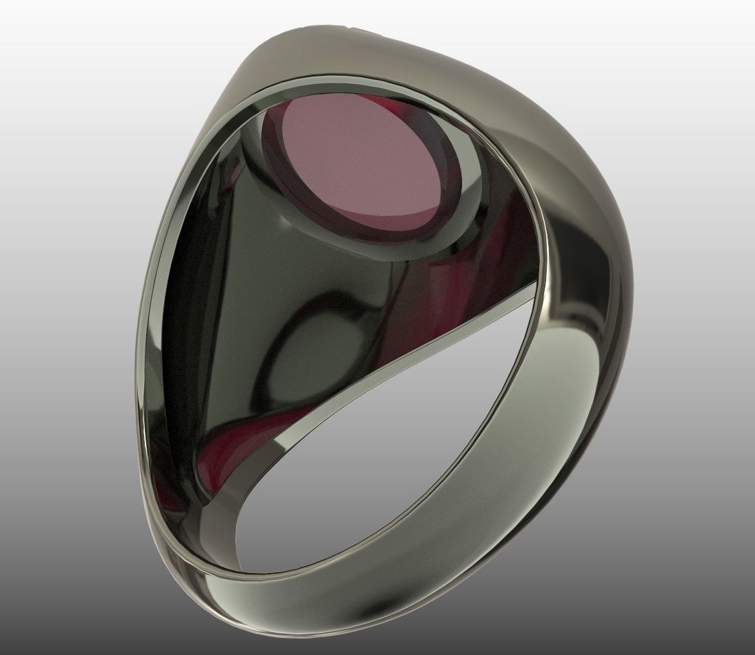 gents cabochon turquoise jade ring size 8 3D print model_3