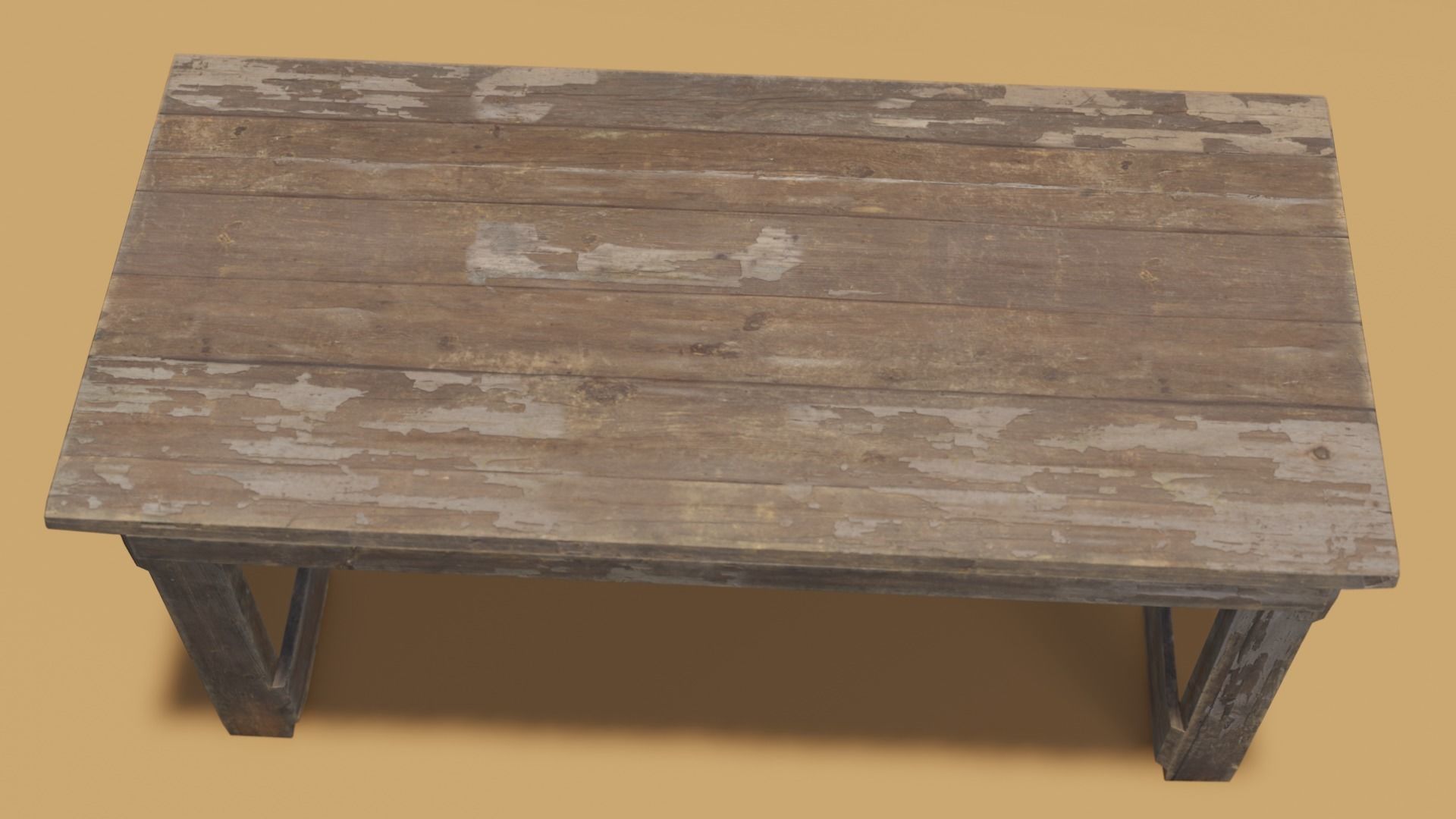Wooden table 3d  Low-poly 3D model_4
