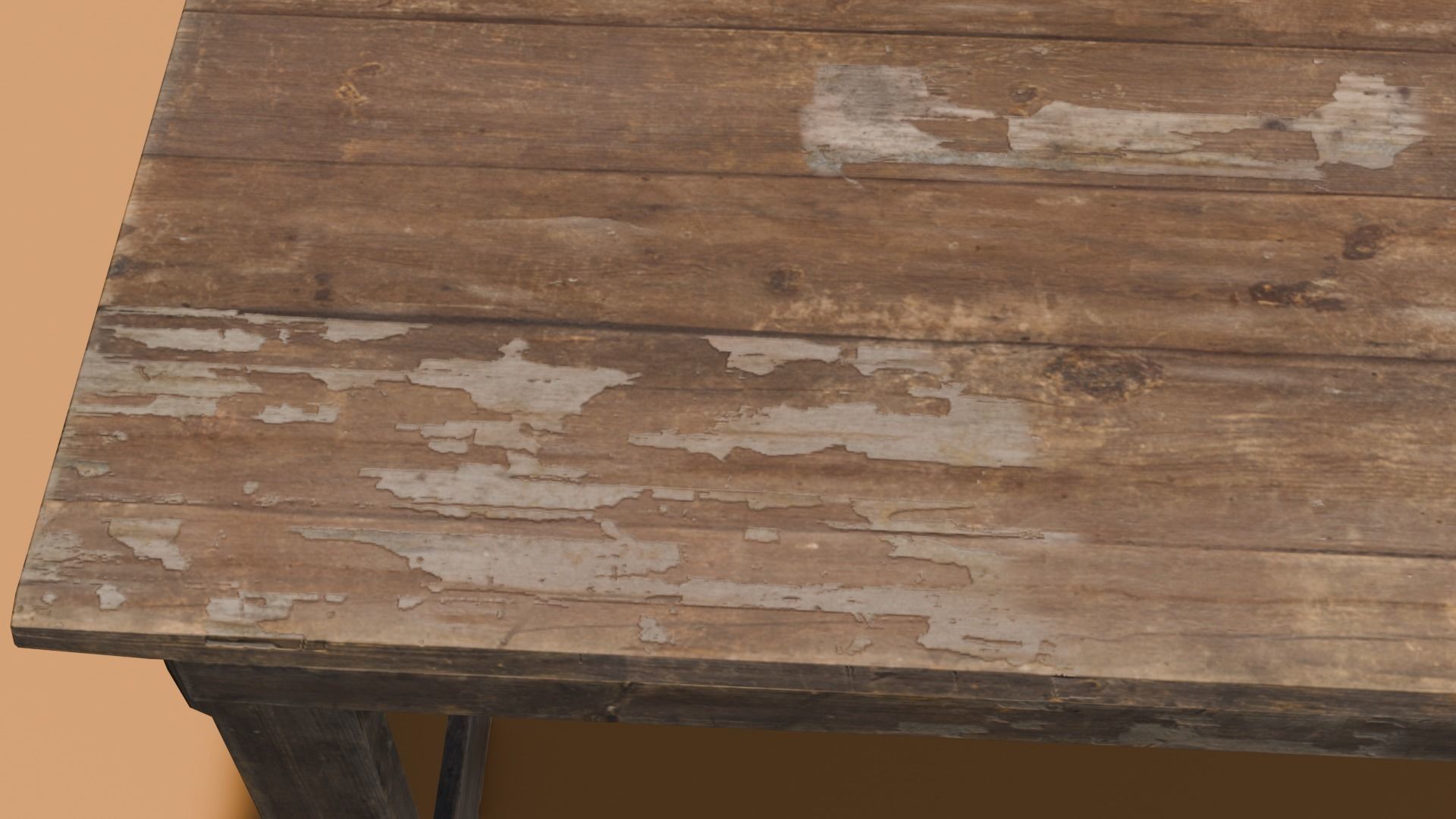 Wooden table 3d  Low-poly 3D model_5