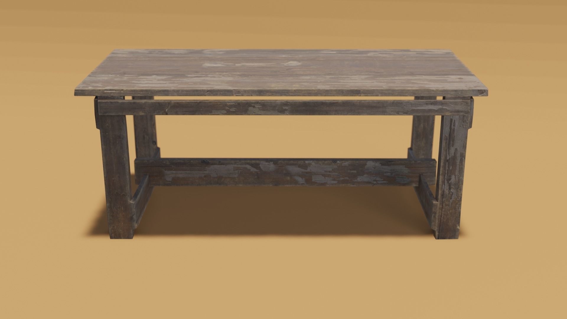 Wooden table 3d  Low-poly 3D model_2