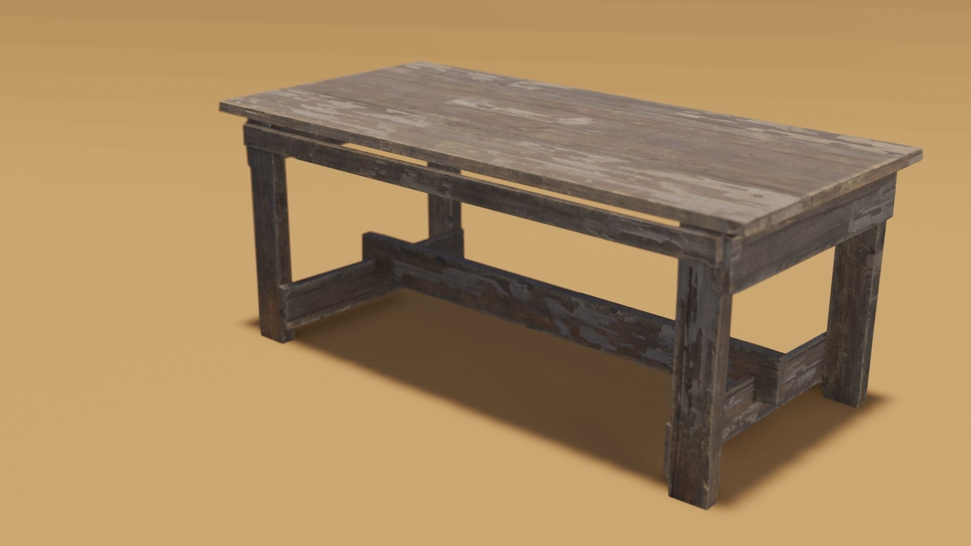 Wooden table 3d  Low-poly 3D model_3