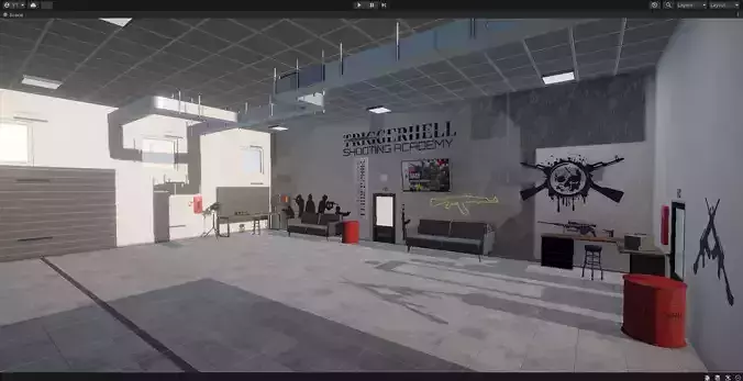 Shooting Range PBR Mobile PC Gameready 