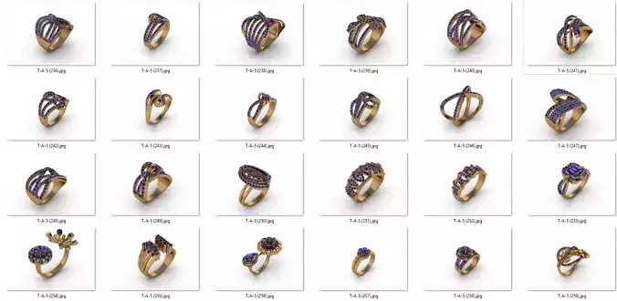 ring 50 pieces drawing 3d rihone drawing ring