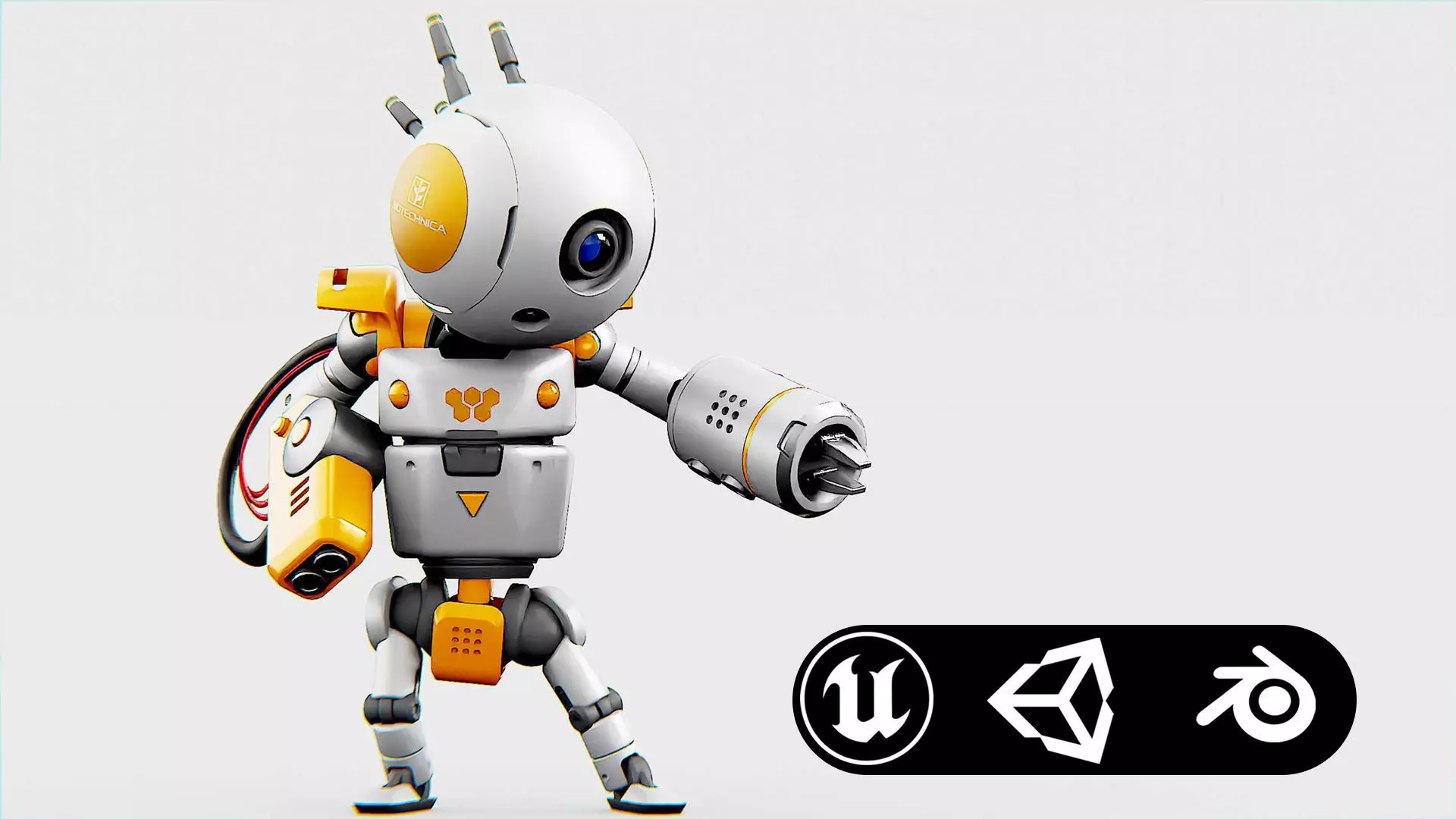 INDUSTRIAL BOT EVON Rigged for Unreal Engine - Unity - MIXAMO 3D model