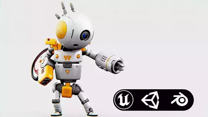 INDUSTRIAL BOT EVON Rigged for Unreal Engine - Unity - MIXAMO  3D model