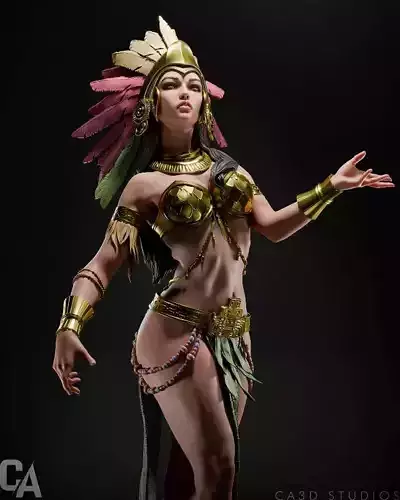 Aztec Godess 3D Print 3D print model