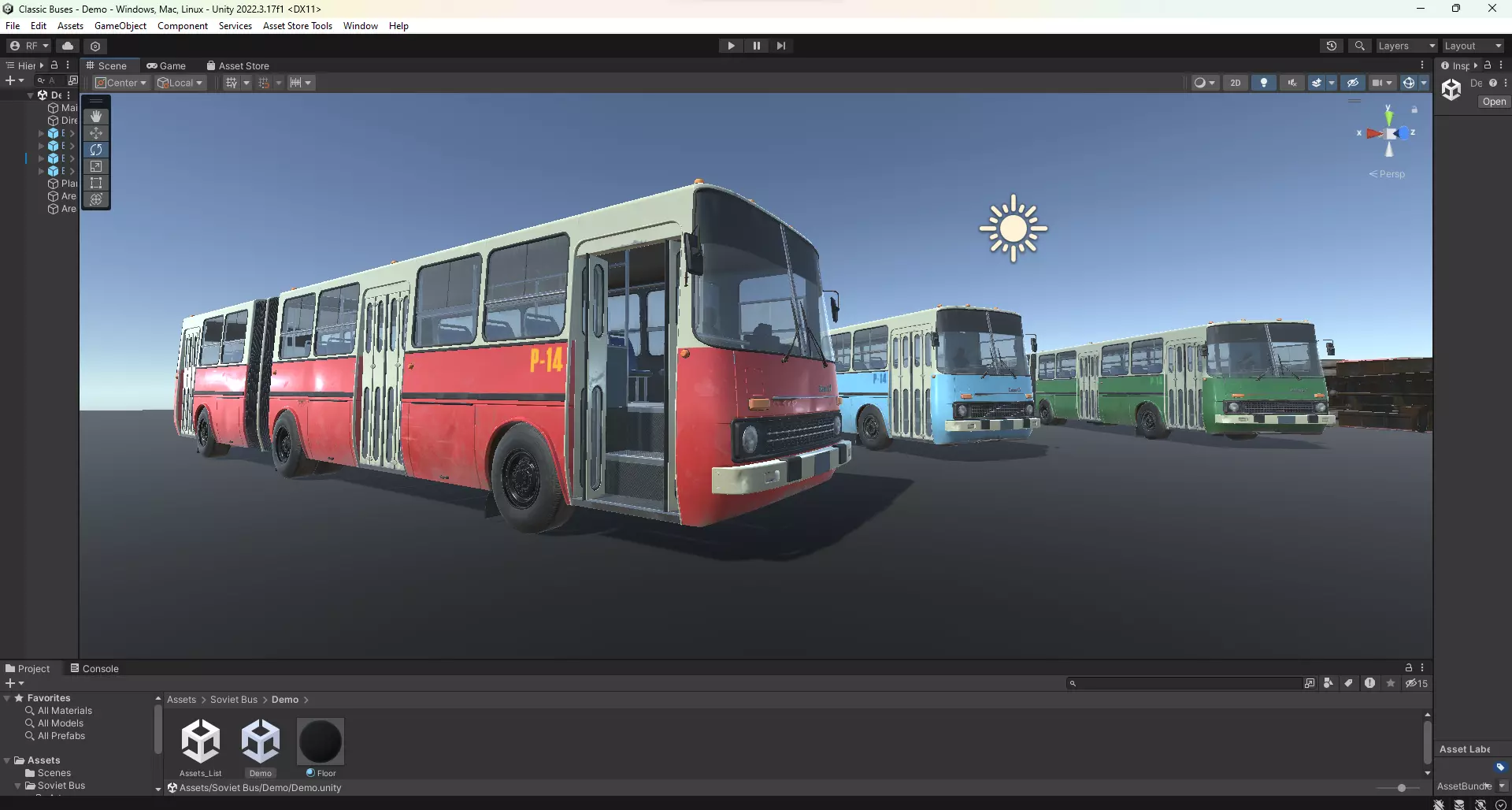 Soviet Bus for Unity Low-poly 3D model_0
