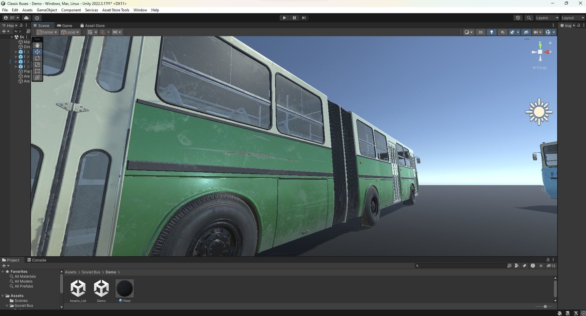 Soviet Bus for Unity Low-poly 3D model_3