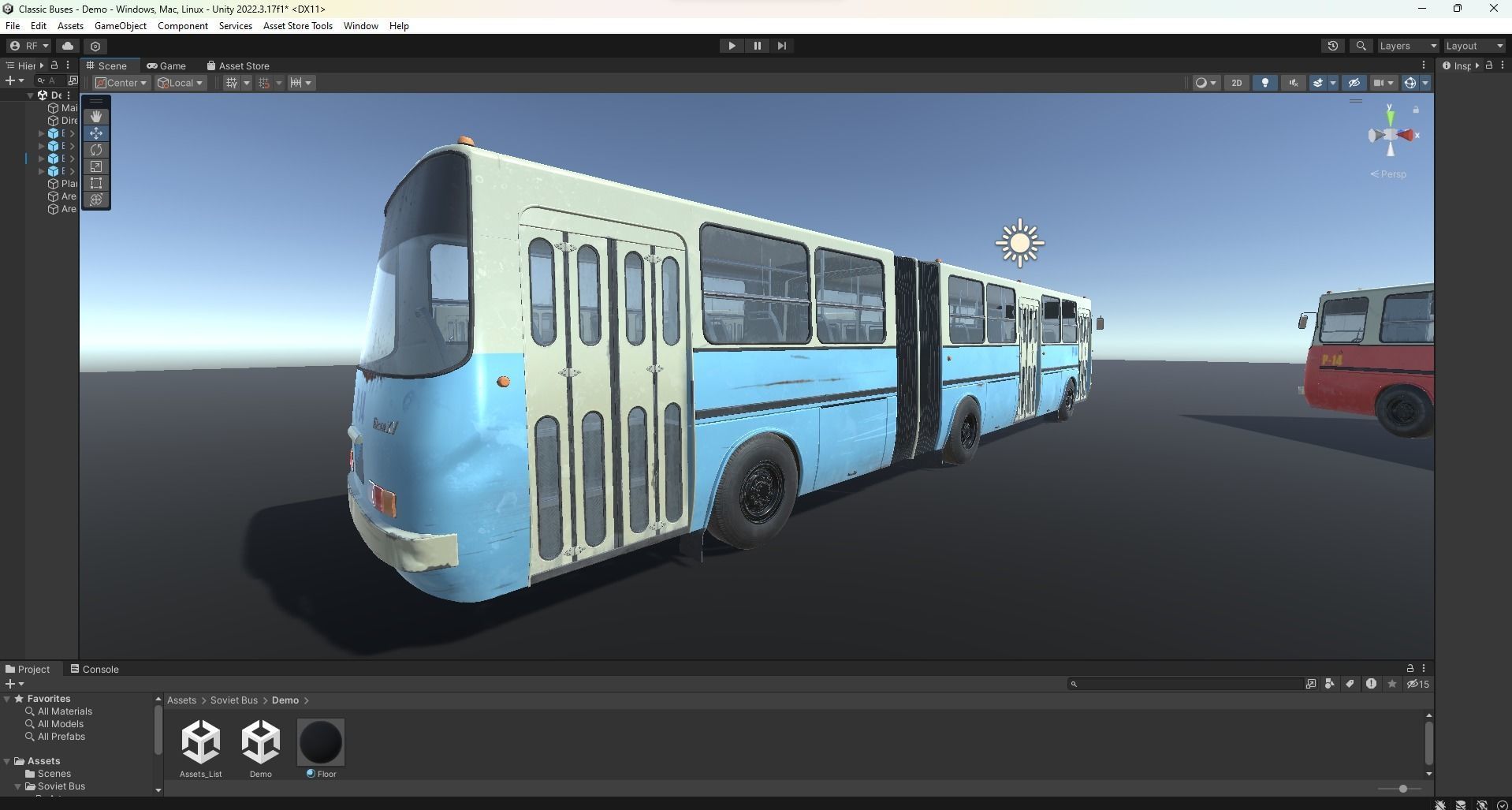 Soviet Bus for Unity Low-poly 3D model_2