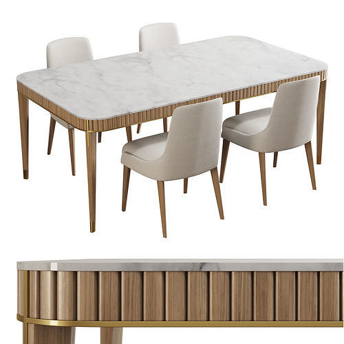 roche bobois eden-rock dining set 3D model