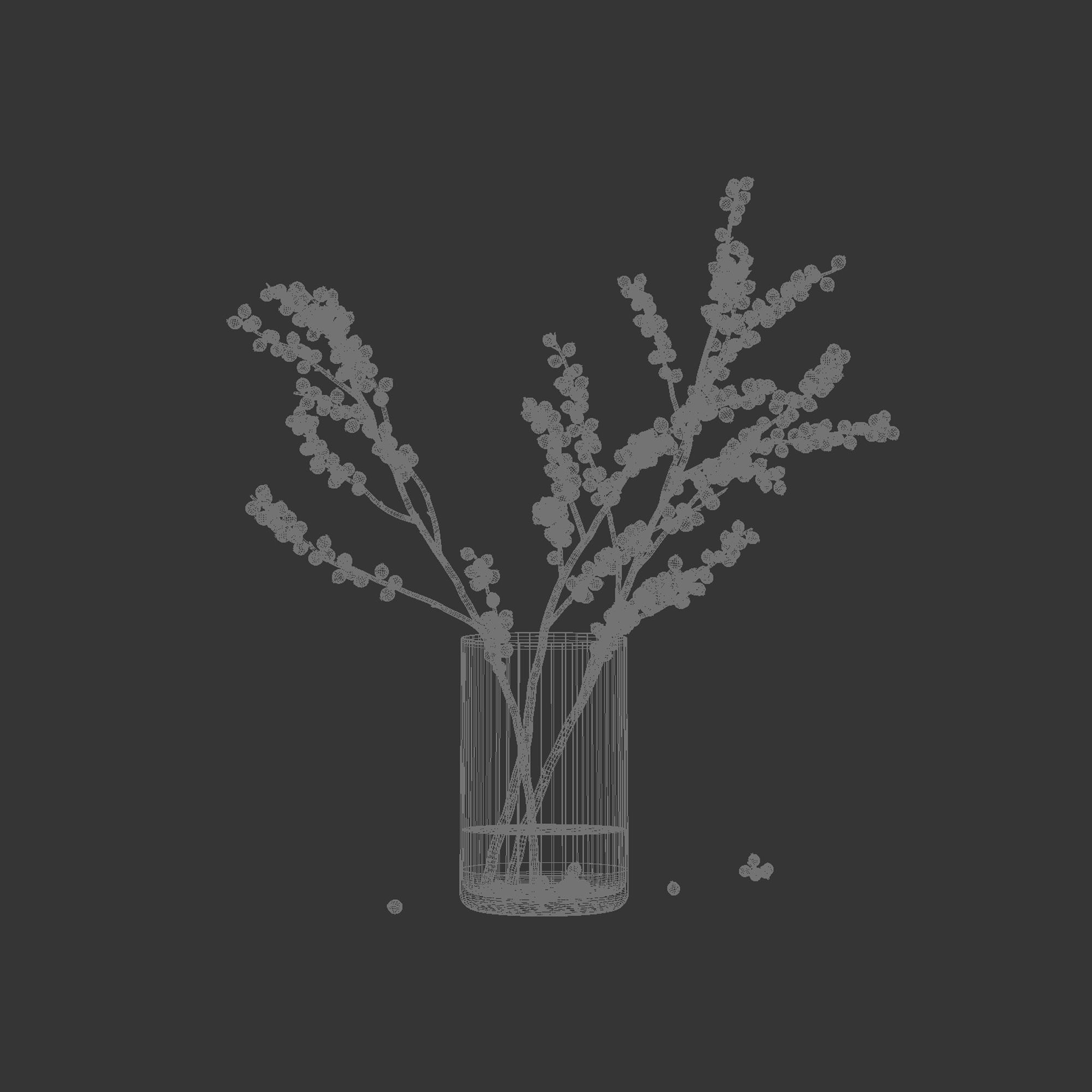 Dry flowers 12 Ilex 3D model_8