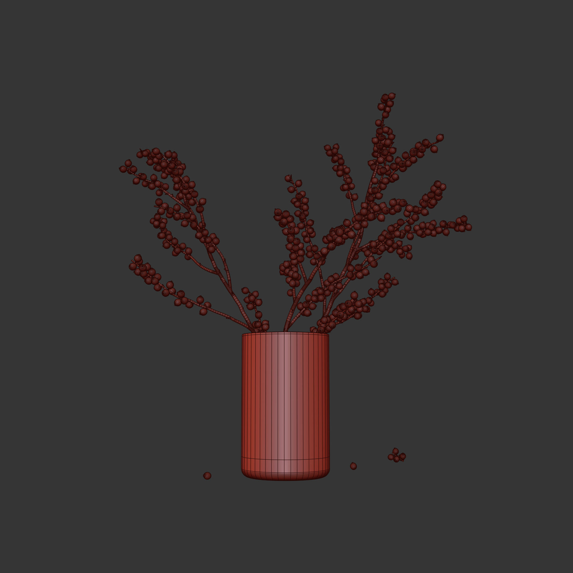 Dry flowers 12 Ilex 3D model_7