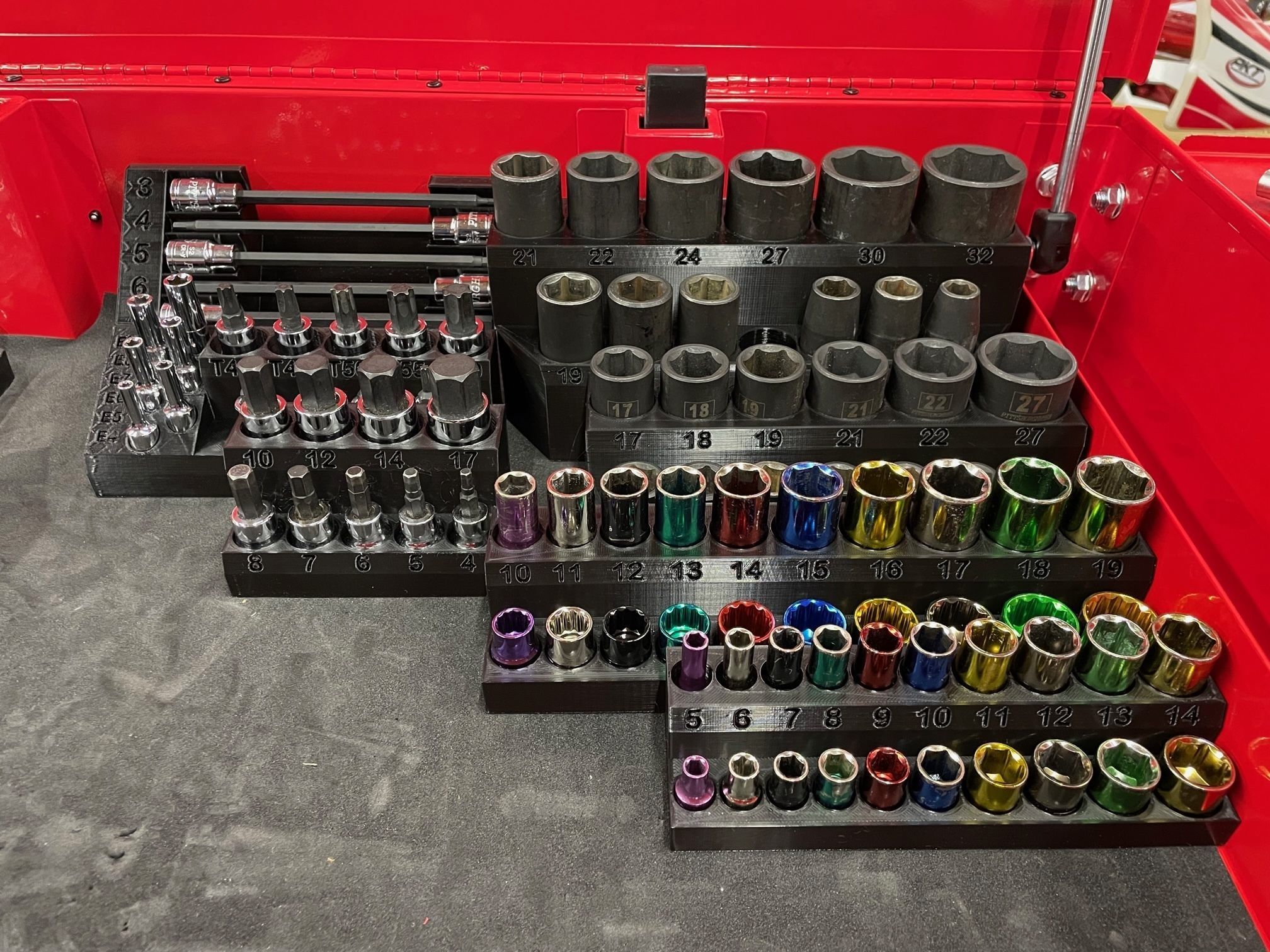 Socket Organizer - 1-2 in Drive Star Bit plus 1-4 in E-socket 3D print model_3