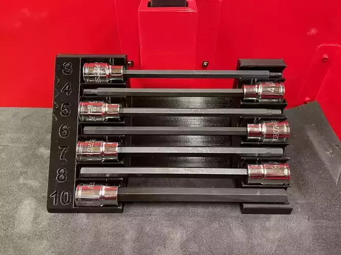 Socket Organizer - 3-8 in Drive Metric Long Reach Hex Bit Socket 3D print model